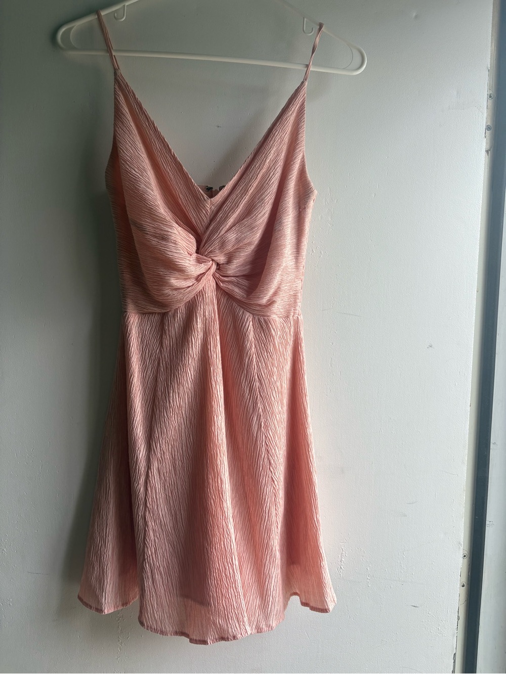 Abercrombie & Fitch Peach Pink Twist-Front evening formal Mini Dress